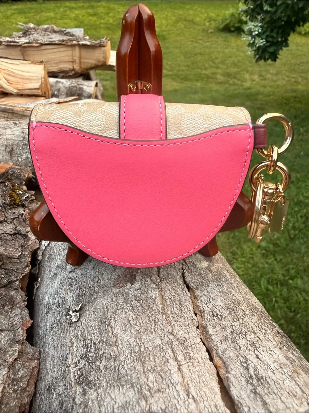 Coach mini saddle bag charm